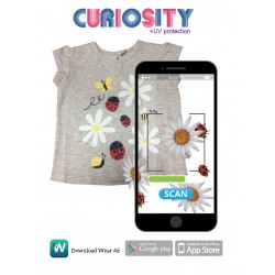 4D ENCHANTED GARDEN AUGMENTED REALITY TSHIRT FOR GIRLS (GREY)