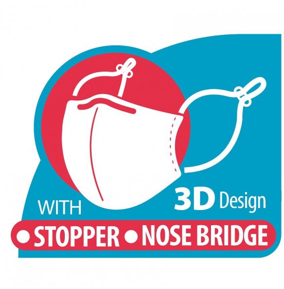 Washable Face Mask Antimicrobial with Adjustable Stopper and Nose Bridge - Single Pack